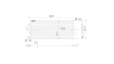 Radiator intercooler Mercedes S-Klasse (W220) 1998-2005, 589x266x21mm, MAHLE 5025086X