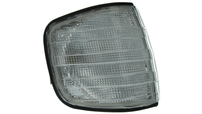 Lampa semnalizare fata Mercedes 
Clasa S (W126/C126) 80-91, Alba, are suport bec , parte Fata, omologare ECE, 0008209021; 0008209221; 1268209221; 1268209321; 1268260743; 8209221, Stanga