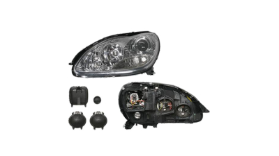 Far Mercedes Clasa S (W220) 2003-08.2005 DEPO partea Stanga, tip bec H7+H7+H7 , cu far ceata, reglare electrica