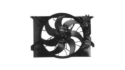 GMV radiator electroventilator Mercedes Clasa S W221 2005-2013 S450 (4,7 V8 250kw) ; S350 (3,5 V6 200kw) Benzina/Diesel, cu AC, 600W/ 480mm, cu 4 pini, plastic, fara rezistor, Aftermarket