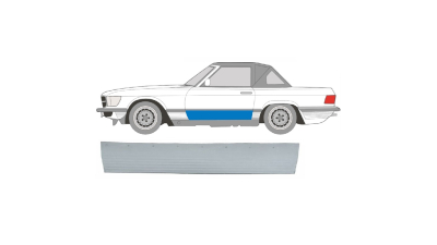 Panou de reparatie usa MERCEDES Clasa SL (R107), 01.71-09.1989, partea stanga, otel galvanizat; scazut