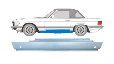 Prag metalic MERCEDES Clasa SL/SLC (R107), 01.1971-09.1989, partea stanga, otel galvanizat, model C