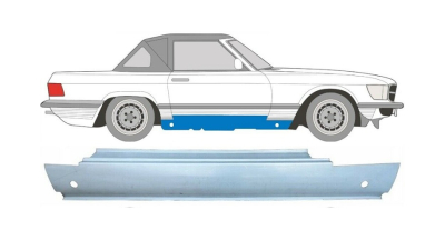 Prag metalic MERCEDES Clasa SL/SLC (R107), 01.1971-09.1989, partea dreapta, otel galvanizat, model C