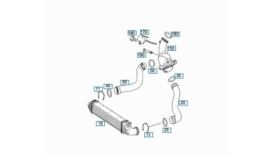 Furtun intercooler, supraalimentare Mercedes Cls-Class (C219) 2004-2011, E-Class (W211) 2002-2009, cauciuc, BestAutoVest 5034PT-1