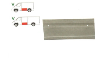 Panou reparatie usa Mercedes VITO/ VIANO (W639), 01.2003-2014 , partea dreapta, cu gauri pentru bandou, inaltimea 1/3 ,