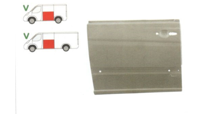 Panou reparatie usa Mercedes VITO/ VIANO (W639), 01.2003-2014 , partea stanga, cu gauri pentru bandou; fata stanga ; lungime 1195 mm; pana la geam , 