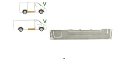 Panou reparatie usa Mercedes Vito, Clasa V, 2004-2014 Partea Dreapta, Usa culizanta Fata, jgheab inferior