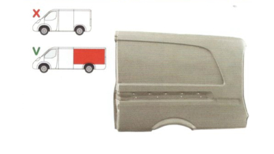 Segment reparatie aripa spate Mercedes Vito, Viano, 2004-2014 ,Partea Stanga, Spate, vehicul cu usa culisanta in partea stanga , lungime 1715 mm , inaltime 1265 mm, Model Lung / LONG
