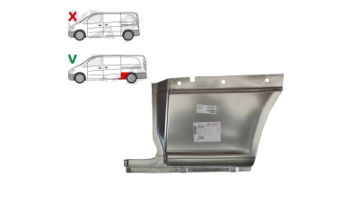 Segment aripa spate MERCEDES VITO/ VIANO (W639), 01.2003-10.2010, partea Stanga, KLOKKERHOLM, inferior,spre fata, usa culisanta, extra lung