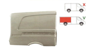 Segment reparatie aripa spate Mercedes Vito, Viano, 2004-2010 , Panou lateral Partea Dreapta superioara, Spate, pana la pavilion , Model LUNG / LONG