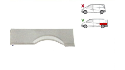 Aripa spate Mercedes Vito W638 1996-2003/Viano (W639), 01.2003-10.2010 Model Lung, parte montare dreapta, 50408413, Aftermarket