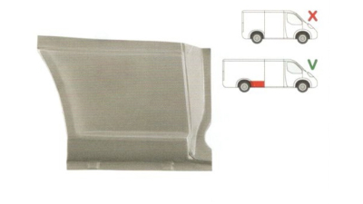 Segment reparatie aripa spate Mercedes Vito, Clasa V Viano , 2004-2010 Partea Dreapta, Spate, lungime 1240 mm , inaltime 1255 mm, Model Lung , in fata rotii