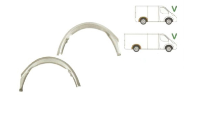 Segment reparatie aripa interior, rear Mercedes Vito W638 1996-2003/Viano (W639), 01.2003-10.2010, Si Modelul 10.2010-2014, parte montare Segment reparatie aripa in interior partea exterioara, spate stanga, 50408416, Aftermarket