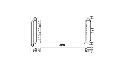 Radiator Incalzire Mercedes Viano (W639), 09.2003-2014, Vito (W639), 09.2003-2014, diesel/benzina, Incalzire principala, aluminiu mecanic/aluminiu, 357x170x42 mm, Behr Hella