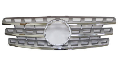 Grila radiator Mercedes Clasa ML (W164), 2008-11.2011, crom/silver, 16488809237167, 504505-2