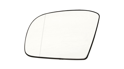 Geam oglinda exterioara cu suport fixare Mercedes Clasa Ml (W164), 07.2005-2008; Clasa R (V251), 09.2005-04.2010, partea Stanga, incalzit; sticla asferica; geam cromat, Aftermarket