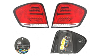 Stop spate lampa Mercedes Clasa Ml (W164), 07.2005-06.2008, spate, Stanga+Dreapta, LED; red, transparent; tuning, Taiwan