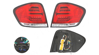 Stop spate lampa Mercedes Clasa Ml (W164), 07.2008-11.2011, spate, Stanga+Dreapta, LED; red, transparent; tuning, Taiwan