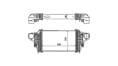 Intercooler Mercedes Clasa R (W251), 01.2006-2015, R280/R300/R320/R350 CDI motor 3.0 CDI 140/165/195kw, diesel, cu/fara AC, aluminiu brazat/plastic, 550x237x50 mm, 