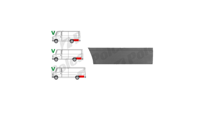 Segment reparatie aripa spate Mercedes Vario 512D-814, 1996-2013 Partea Dreapta, Spate, in spatele rotii
