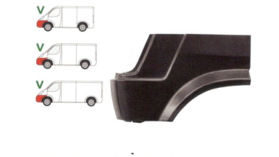 Segment reparatie aripa fata Mercedes 207-410 Din 1977-1995 Partea Stanga, Fata, din fata rotii