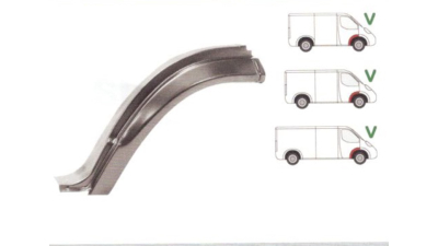 Segment reparatie aripa fata interior Mercedes 207-410 Din 1977-1995 Partea Dreapta, Fata, din spatele rotii