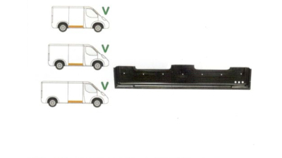 Panou reparatie usa Mercedes 207-410 Din 1977-1995, Partea Dreapta, Fata,usa culisanta , jgheab inferior