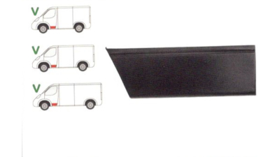 Panou reparatie usa Mercedes 207-410, 1977-1995 model scurt/mediu/lung, partea stanga, parte inferioara fata; inaltime 208 mm, 
