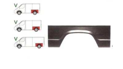 Segment reparatie aripa spate Mercedes 207-410 Din 1977-1995 Partea Stanga, Punte Spate, lungime 1370, inaltime 505 mm