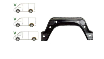 Segment reparatie aripa spate interior Mercedes 207-410 Din 1977-1995 Partea Stanga, Punte Spate,