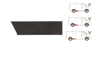 Segment reparatie aripa spate Mercedes 207-410 Din 1977-1995 Punte Spate,lungime 658 mm ,inaltime 168 mm , Partea Dreapta in fata rotii / Partea Stanga in spatele rotii