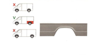 Segment reparatie aripa spate Mercedes 207-410 1977-1995, 1977-1995 Model Long / Lung, parte montare Segment reparatie aripa spate stanga, 50618312, Aftermarket
