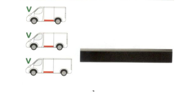 Segment reparatie panou lateral Mercedes 207-410 1977-1995pt Modelul Scurt/Mijlociu/Lung , partea Mijloc Stanga, Lungime 1366, Inaltime 202 Mm, 