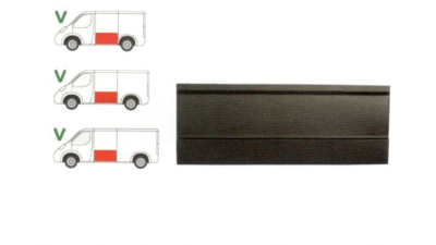 Segment reparatie panou lateral Mercedes 207-410 1977-1995 Pt Modelul Scurt/Mijlociu/Lung , partea Stanga, Partea Inferioara,Metal,Segment Lat, Cu 2 Nervuri, 