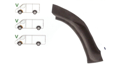 Segment reparatie aripa fata interior Mercedes Sprinter,1995-2005, VW LT 1995-2006 Partea Stanga, Punte Fata in spatele rotii , metal
