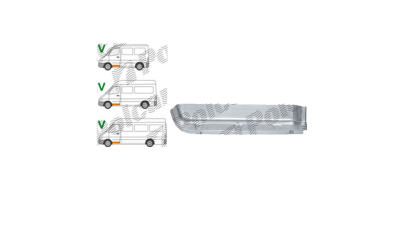Treapta Mercedes Sprinter, 01.1995-01.2007, Vw Lt 2 05.1996-12.2005, Fata, partea Stanga, Jos, Aftermarket