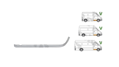 Treapta Mercedes Sprinter, 01.1995-01.2007, Vw Lt 2 05.1996-12.2005, Fata, partea Dreapta, intaritura, Aftermarket