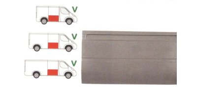 Panou reparatie usa Mercedes SPRINTER 208-416 (W901-905), 01.1995-2006, VW LT II 05.1996-2005 ; modele Scurt/Mediu/Lung, partea dreapta, usa culisanta; lungime 1185 mm, inaltime 660 mm, 