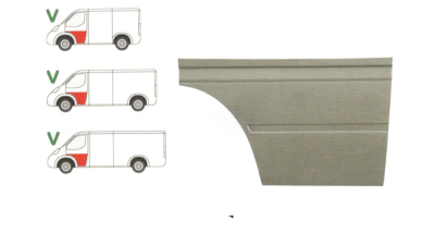 Panou reparatie usa Mercedes SPRINTER 208-416 (W901-905), 01.1995-2006, VW LT II 05.1996-2005 ; modele Scurt/Mediu/Lung, partea stanga, usa fata , inalt ,inaltimea 645 mm, 