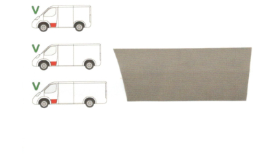 Panou reparatie usa Mercedes SPRINTER 208-416 (W901-905), 01.1995-2006, VW LT II 05.1996-2005 ; modele Scurt/Mediu/Lung, partea stanga, usa fata , inaltimea 450 mm, 