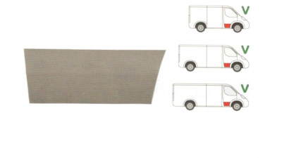 Panou reparatie usa Mercedes SPRINTER 208-416 (W901-905), 01.1995-2006, VW LT II 05.1996-2005 ; modele Scurt/Mediu/Lung, partea dreapta, usa fata , inaltimea 450 mm, 