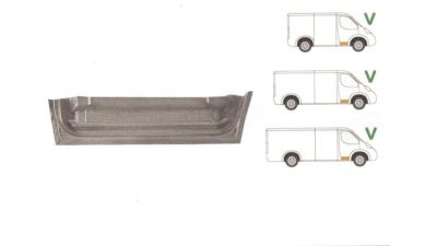 Panou reparatie usa Mercedes Sprinter, 1995-2007,  VW LT II 05.96-12.2005 Partea Dreapta, Fata, jgheab parte inferioara, 