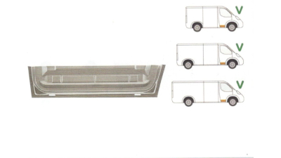 Panou reparatie usa Mercedes Sprinter 208-416 (W901-905), 01.1995-2006, VW LT II 05.1996-12.2005 , Partea Dreapta, Fata, inferioara, cu gauri