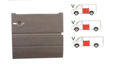 Panou usa culisanta MERCEDES SPRINTER, 01.1995-2006; VW LT II 05.1996-12.2005, partea stanga, Tabla; usa glisanta; pana la geam