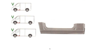 Prag metalic Mercedes Sprinter (W901-905), 1995-20022007, Vw Lt 1996-2005, parte montare Prag stanga, 50624113, Aftermarket