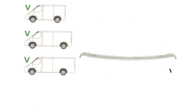 Segment reparatie pavilion Mercedes Sprinter (W901-905), 1995-2006, Vw Lt 1996-2005, parte montare streasina fata parte interioara, deasupra parbrizului, 506244-2, Aftermarket