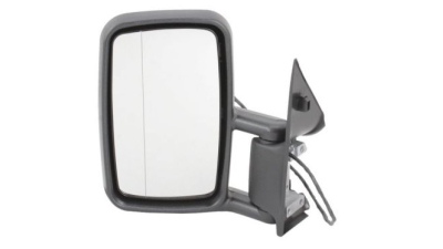 Oglinda exterioara Mercedes Sprinter 208-416 01.1995-2006 partea stanga View Max crom convex carcasa neagra reglare manuala fara incalzire, Model Scurt