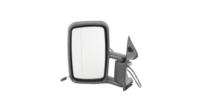 Oglinda exterioara Mercedes Sprinter 208-416 01.1995-2006 partea stanga View Max crom asferica carcasa neagra reglare manuala fara incalzire, model SCURT