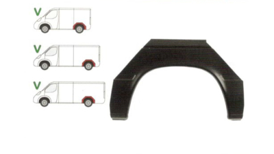 Segment reparatie aripa spate Mercedes Sprinter 1995-2006, VW LT 2 05.1996-12.2005 , Partea Stanga/Dreapta, punte Spate, la modelele cu punte simpla