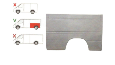 Aripa spate Mercedes Sprinter 208-414 -(1995-2006) Vw Lt 1996-2005 Partea Stanga, Lungime 1950 Mm , Inaltime 1448 mm, pentru modelul Long / Mijlociu
